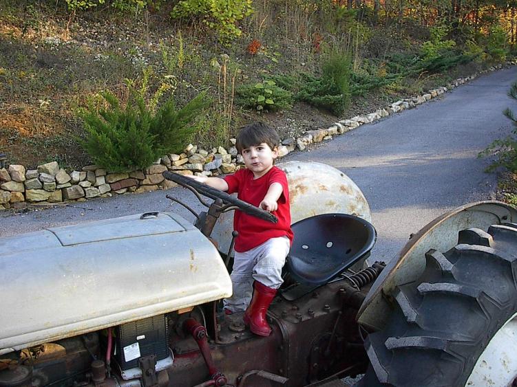 Ben driving the tractor....